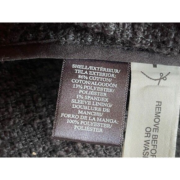 ANN TAYLOR Size 4 Black Tweed Fringe Blazer Career Office - Picture 7 of 9